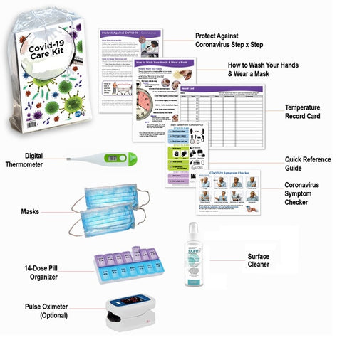 Covid -19 Care Kit with Pulse Oximeter